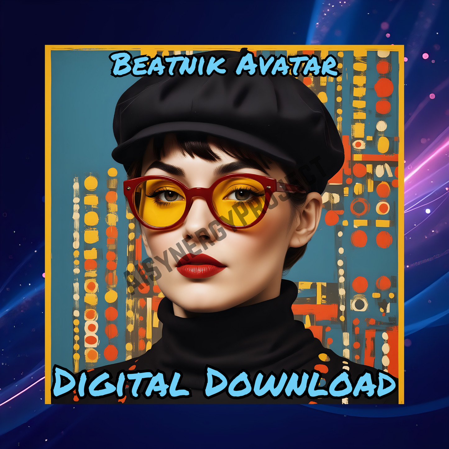 1950s Beatnik Avatar | Pop Art Digital Artwork